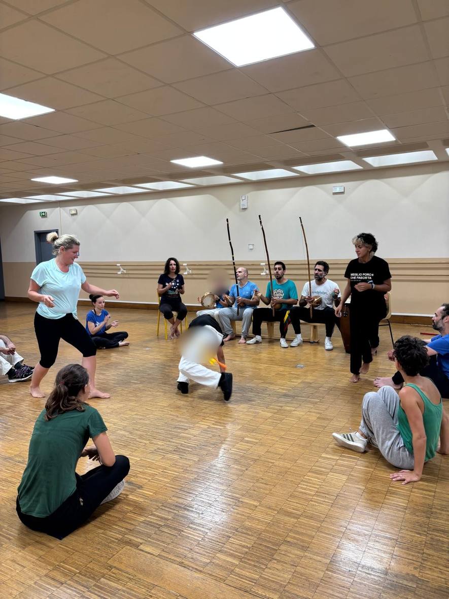 Groupe après un cours de capoeira