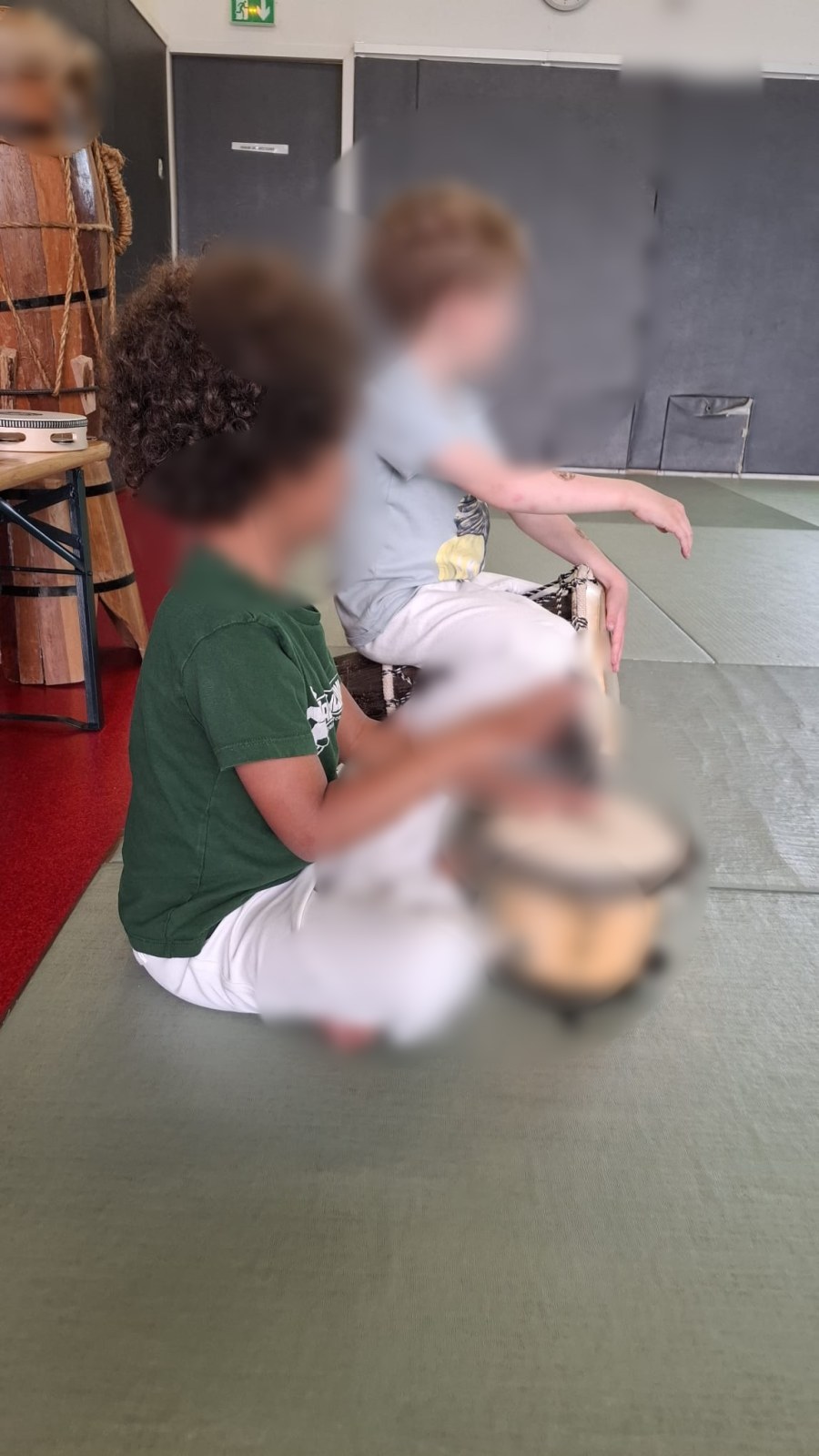 Cours enfants de capoeira (visages floutés)