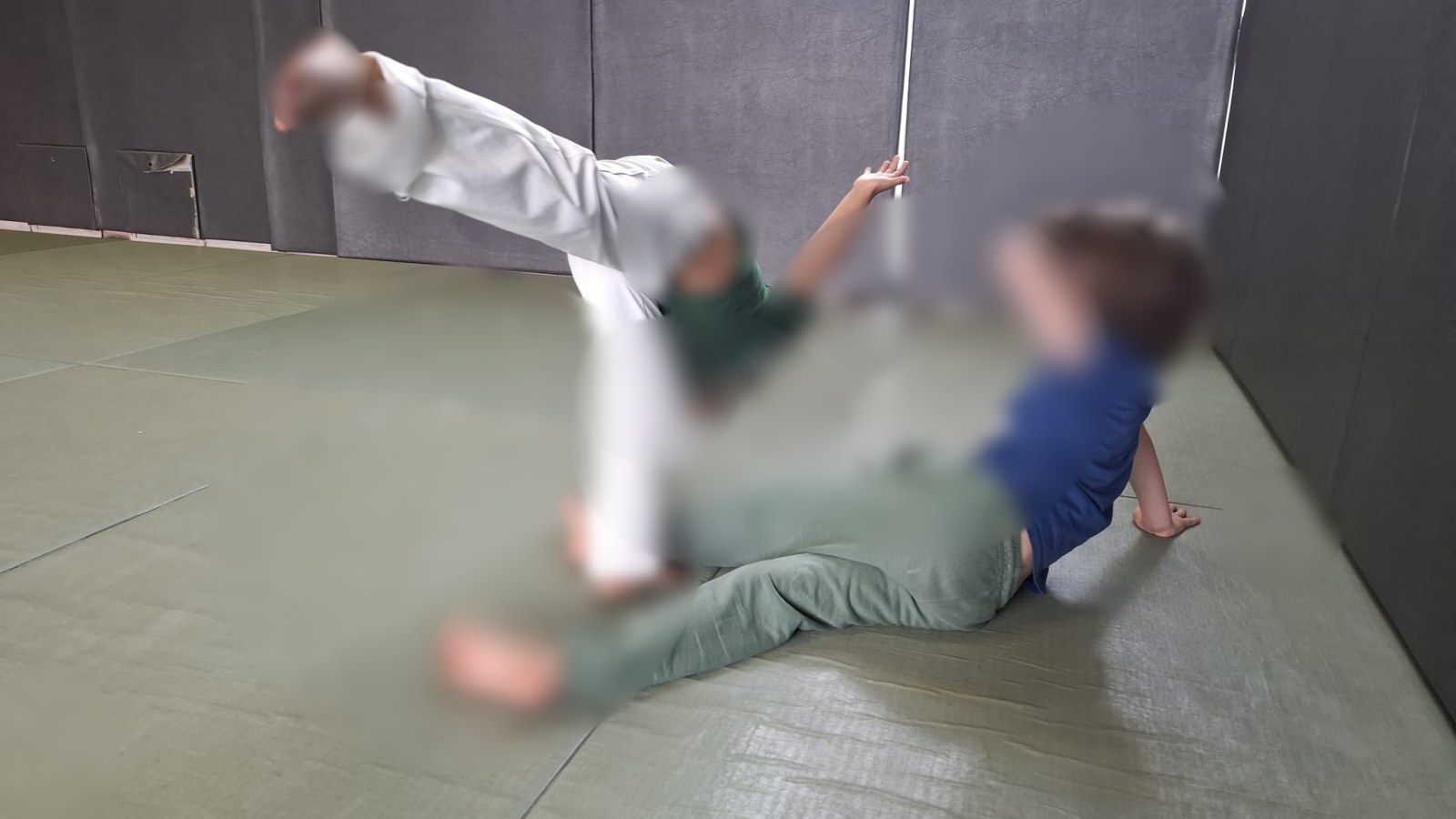 Cours enfants de capoeira (visages floutés)