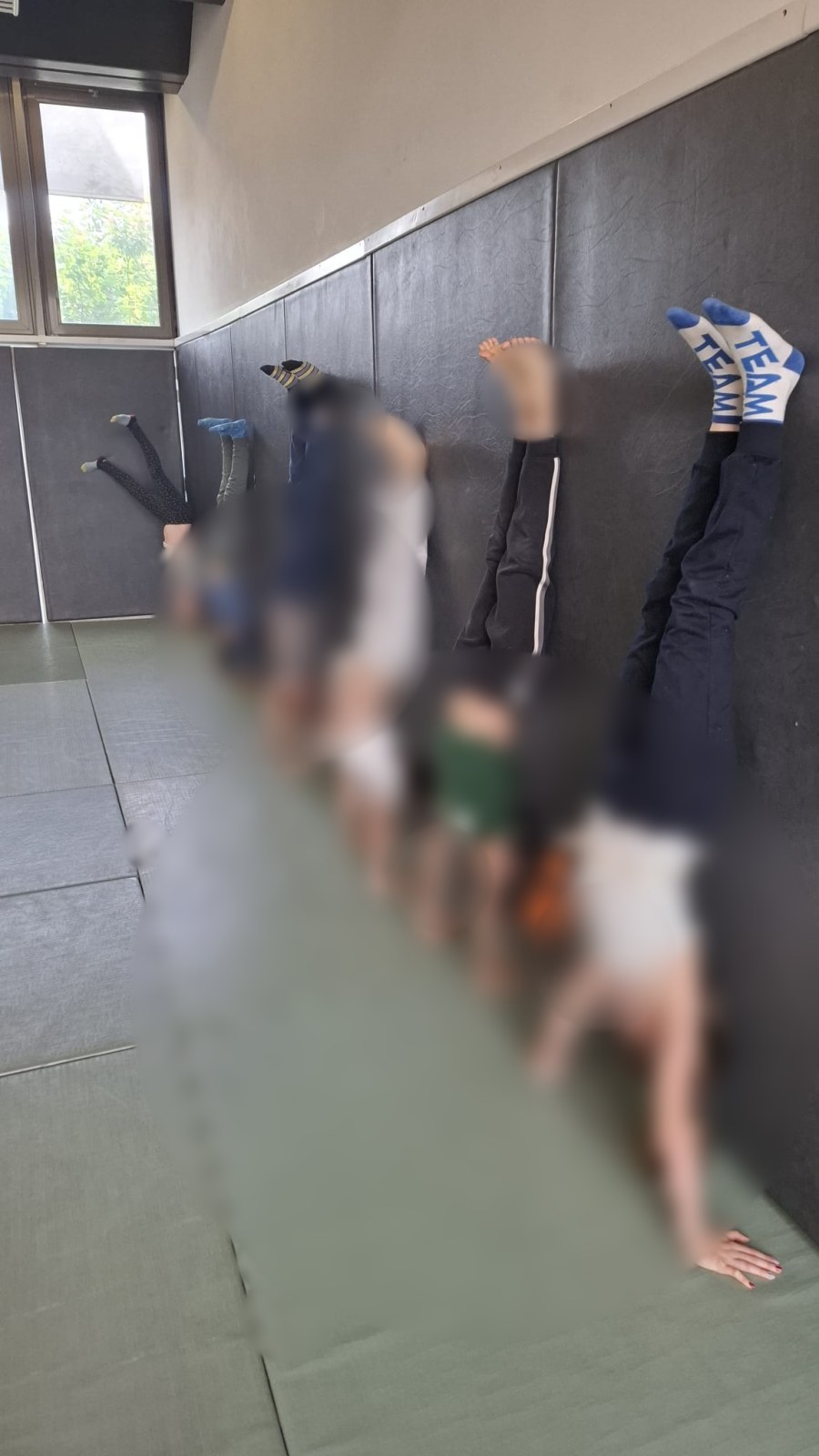 Cours enfants de capoeira (visages floutés)