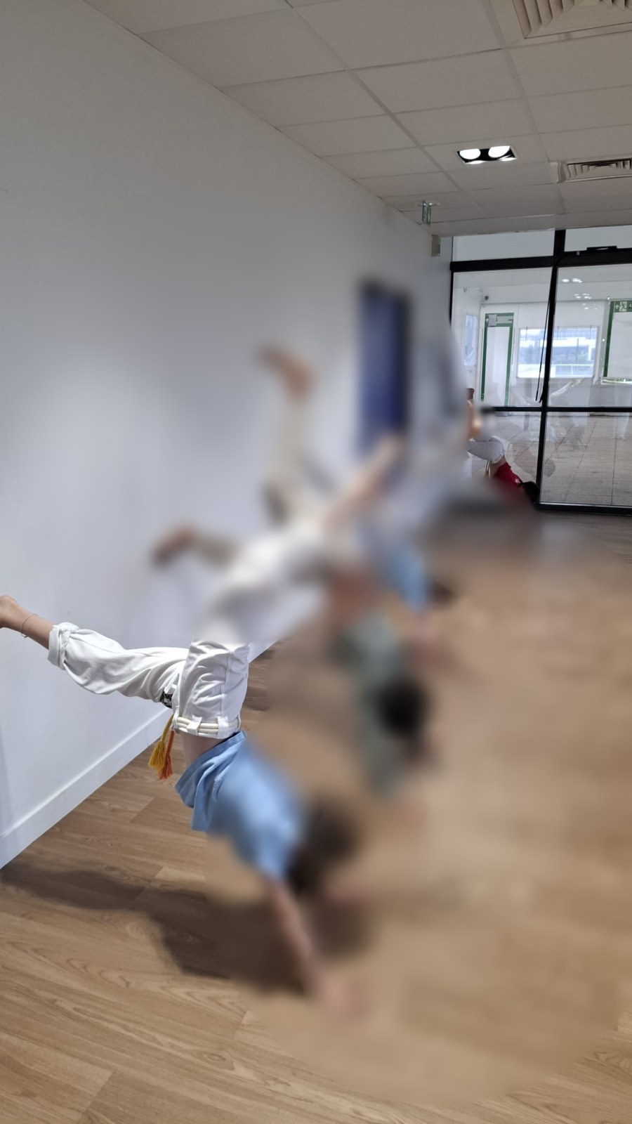 Cours enfants de capoeira (visages floutés)